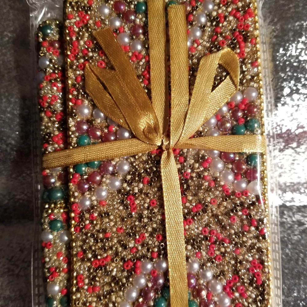 Beaded journal with pen set, Christmas add…add…